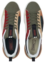 PUMA Suede Bloc Wtformstrip 復古百搭 休閒 低筒 板鞋 男女同款 綠紅米拼色 Lookbook PUMA Suede Bloc Wtformstrip 復古百搭 休閒 低筒 板鞋 男女同款 綠紅米拼色