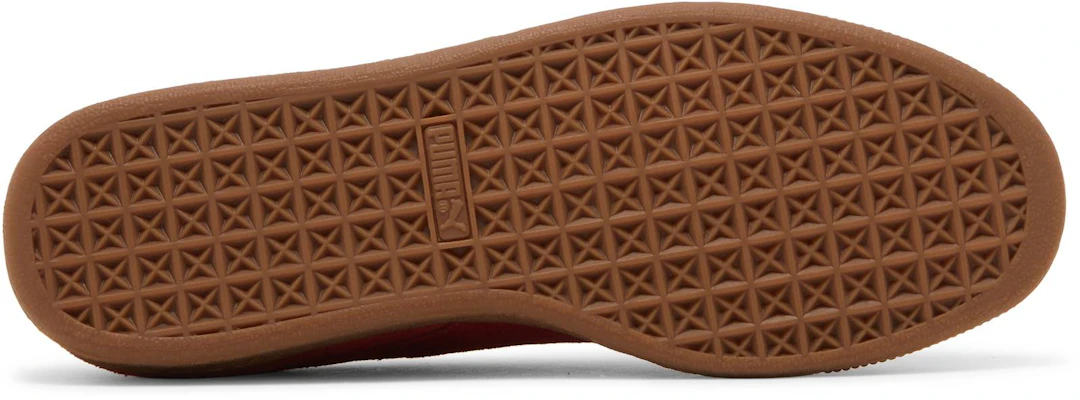 Puma suede red gum sole sales