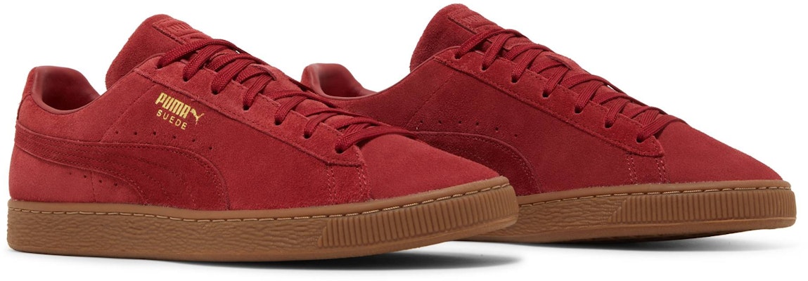 Puma suede red gum sole hot sale