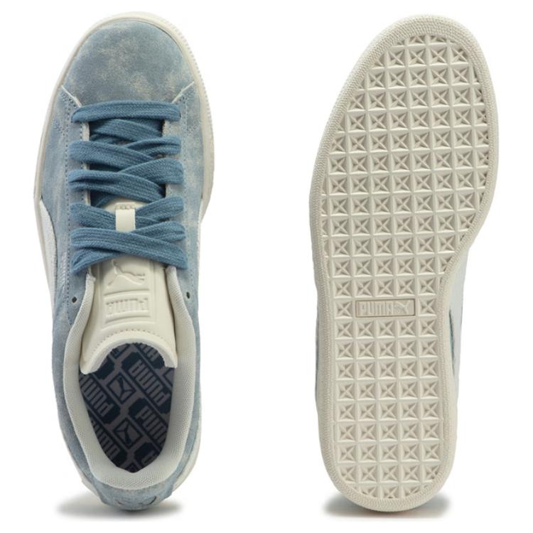 Shop PUMA 麂皮 舒適簡約 防滑耐磨 低筒 板鞋 男女同款 藍白