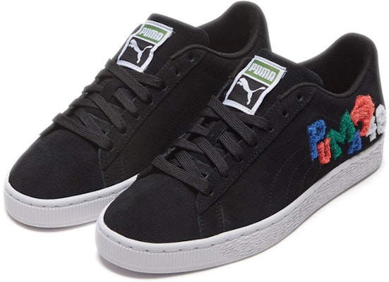 PUMA Suede 經典徽章 字母 輕便 低筒 板鞋 男女款 黑色 Lookbook PUMA Suede 經典徽章 字母 輕便 低筒 板鞋 男女款 黑色