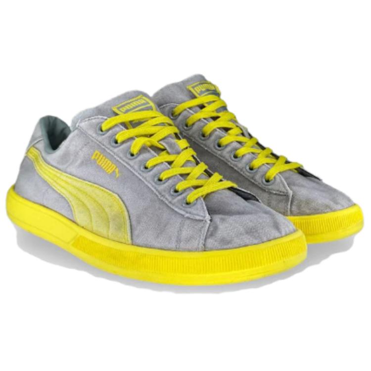 Shop プーマ スウェード クラシック グレー/イエロー 355883-04