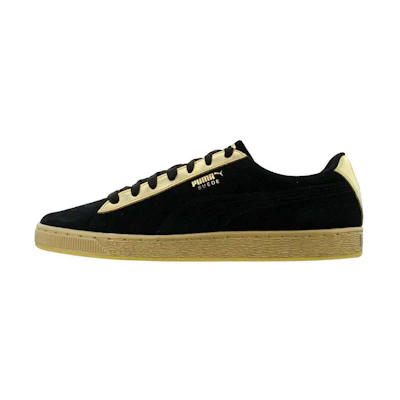 Puma Suede Classic Metallic Leisure Board Shoes Black/Golden