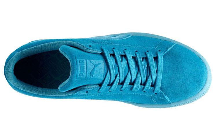 Shop Puma 麂皮經典徽章 耐磨防滑休閒板鞋 碧藍