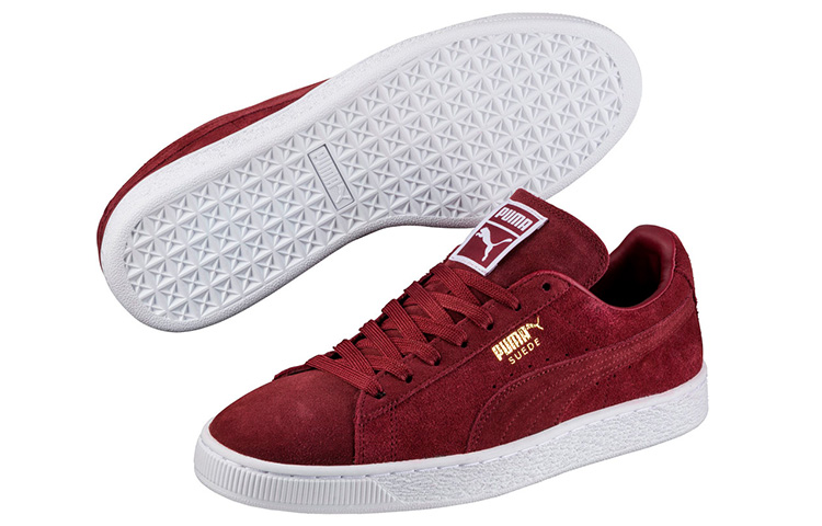 Shop 彪马绒面革经典款深红色 356568-81