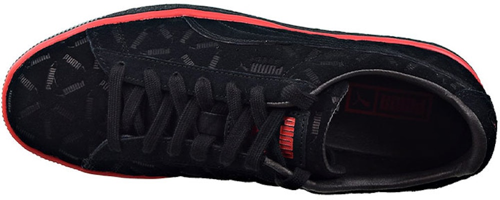Puma Suede Classic Lux 復古低筒運動板鞋 黑紅 Shop Puma Suede Classic Lux 復古低筒運動板鞋 黑紅