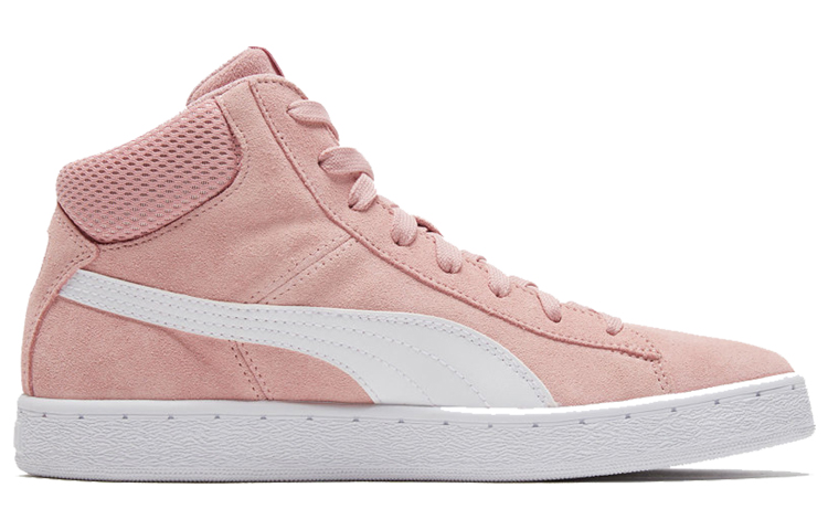 Puma Suede Classic Neutral High Top Skateboard Shoes 'Pink White' 圖 2