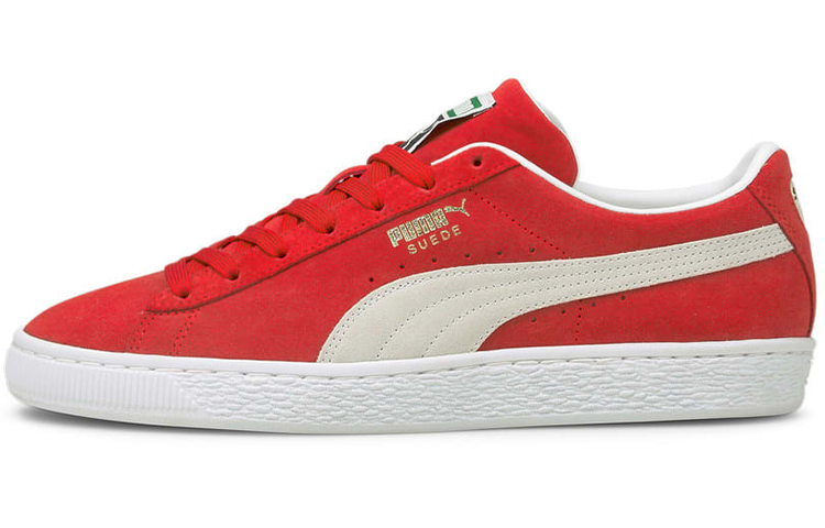 Puma Suede Classic Xxi Minimalistic Cozy Retro Casual Skate Shoes Unisex Red White 385378-02