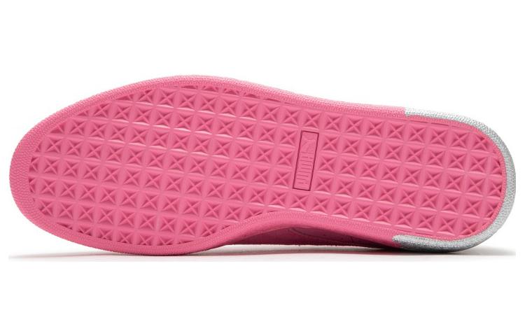 Shop PUMA絨面舞團 舒適百搭 耐磨透氣 低筒 板鞋 男女款 粉銀