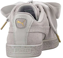 Shop PUMA 麂皮心形緞帶 輕便低筒板鞋 男女同款 灰色
