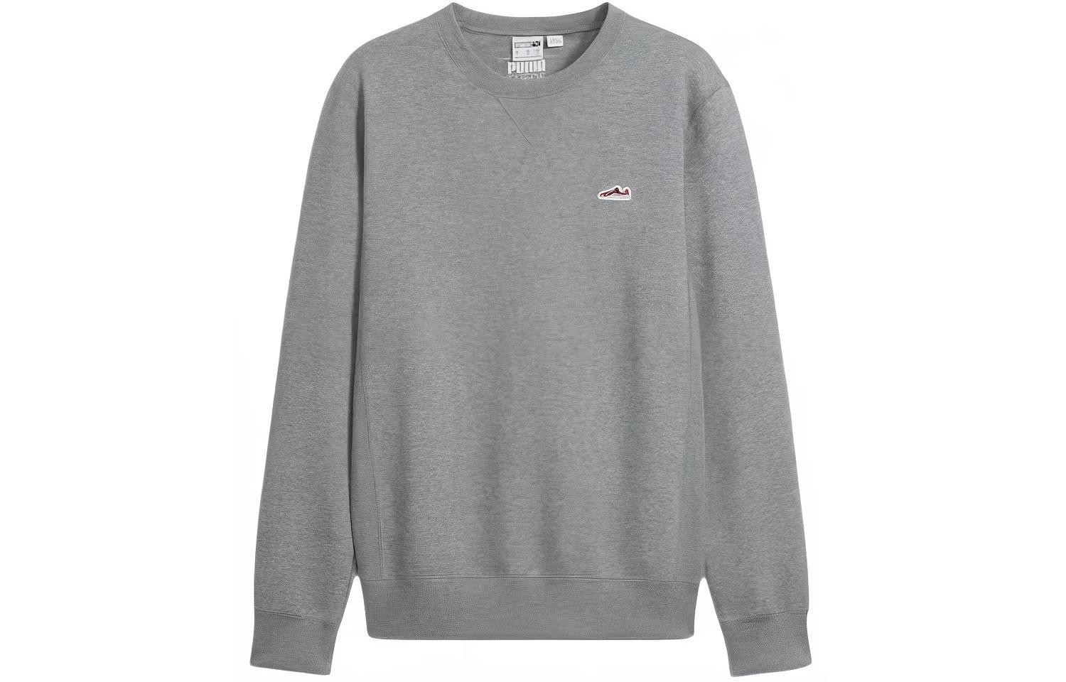 Puma Suede Logo Gray Long Sleeve Crewneck Sweatshirt 625982-03