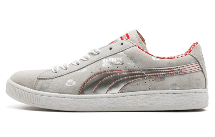 Buy Puma Suede 輕便減震防滑 低筒休閒板鞋 灰銀