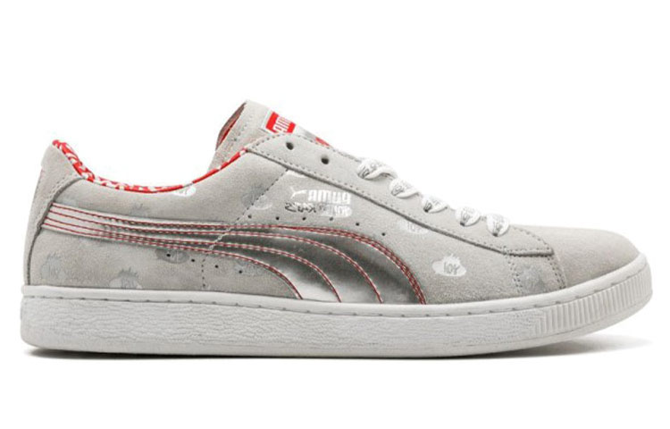 Order Puma Suede 輕便減震防滑 低筒休閒板鞋 灰銀