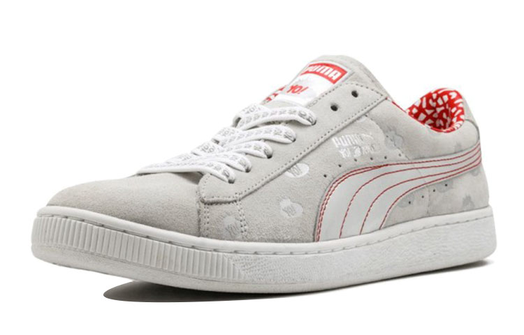 Lookbook Puma Suede 輕便減震防滑 低筒休閒板鞋 灰銀