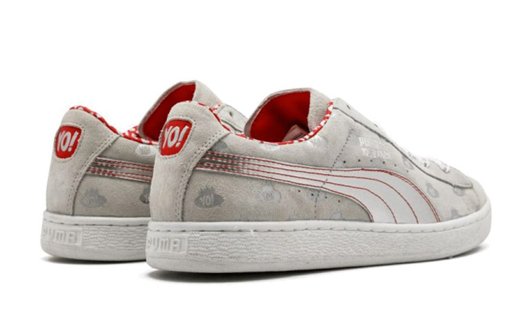 Shop Puma Suede 輕便減震防滑 低筒休閒板鞋 灰銀