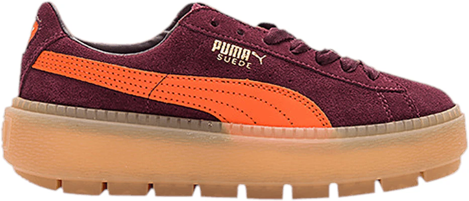Puma suede top platform orange