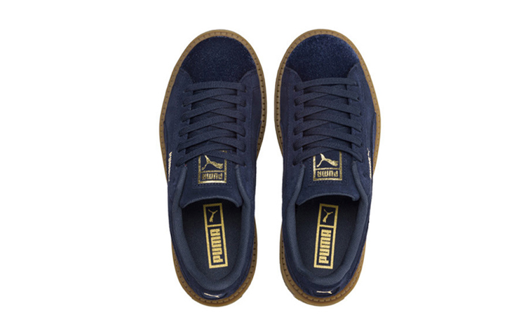 Shop Puma Suede Platform Trace Velor 'Navy' 366696-03
