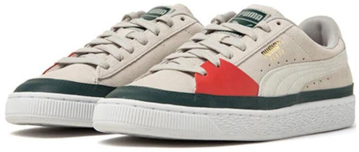 PUMA Suede 輕便 低幫 板鞋 男女同款 灰紅 Lookbook PUMA Suede 輕便 低幫 板鞋 男女同款 灰紅
