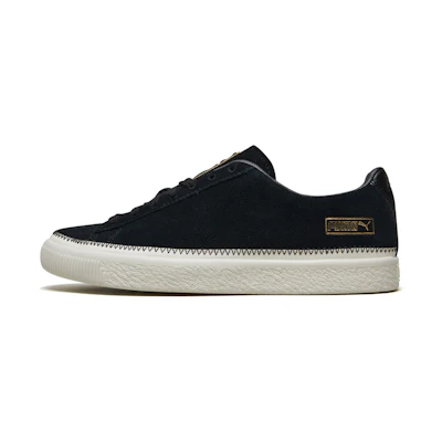 Puma Suede Trim Retro Low Tops Casual Skateboarding Shoes Unisex Black