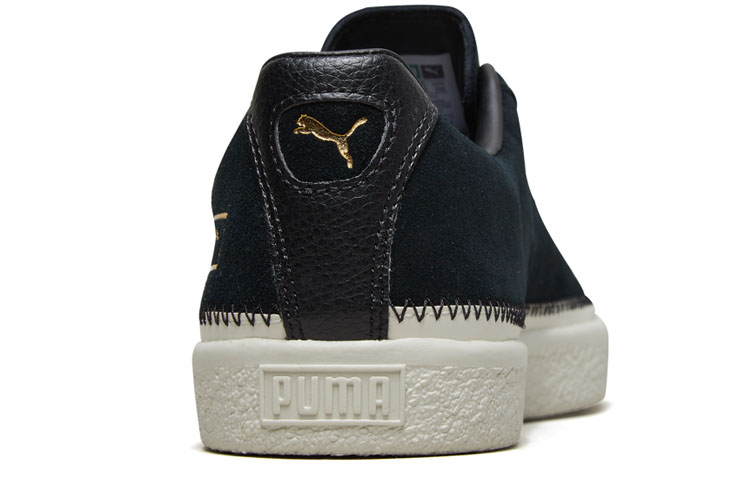 Shop Puma Suede Trim Sepatu Skate Retro Hitam Unisex Kasual Rendah 369639-01