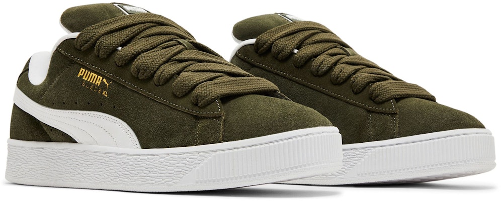 PUMA Suede XL 萬用休閒 輕鬆舒適 減震防滑耐磨 低筒 滑板鞋 男女同款 綠白色 Cheap PUMA Suede XL 萬用休閒 輕鬆舒適 減震防滑耐磨 低筒 滑板鞋 男女同款 綠白色