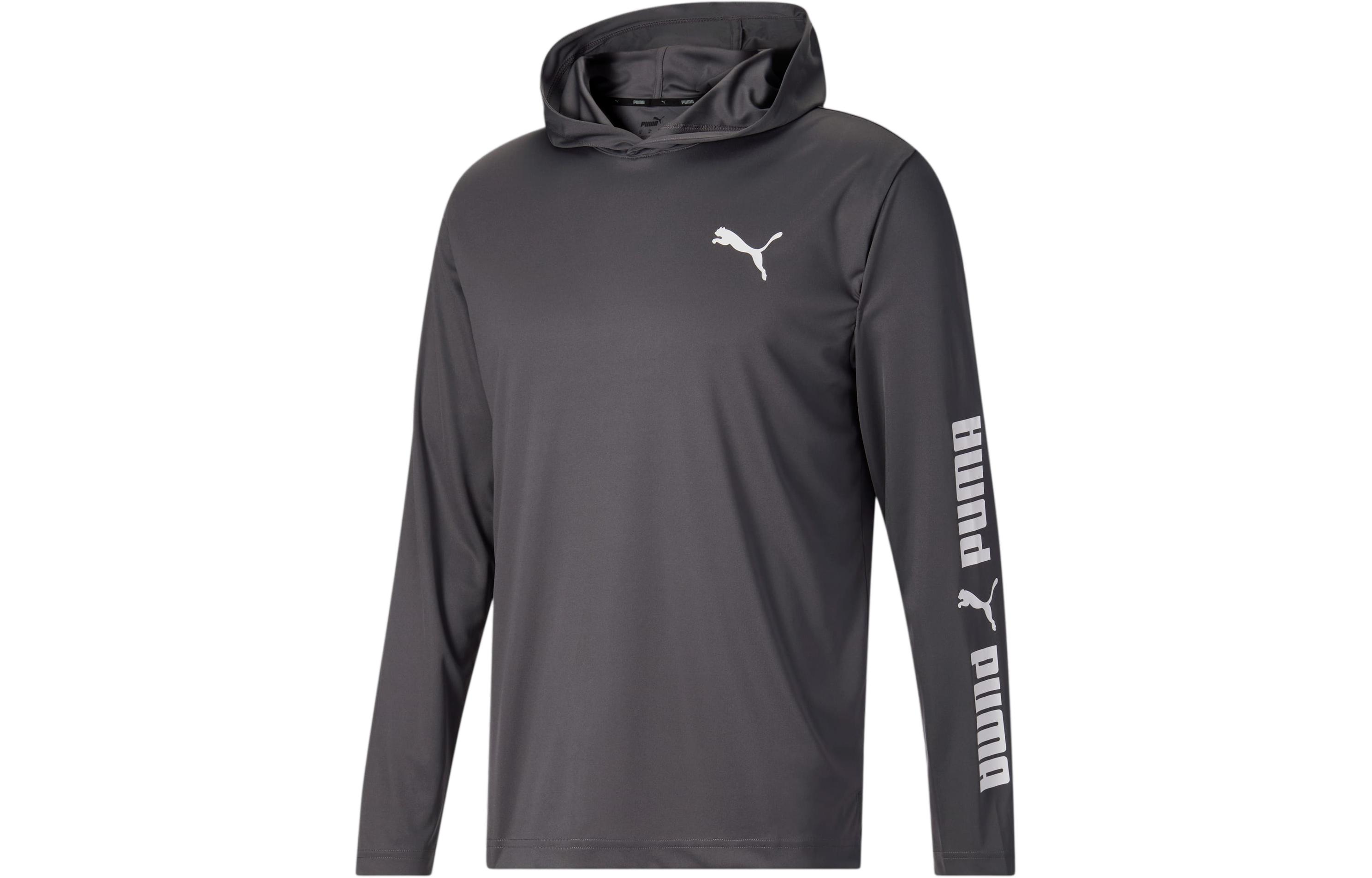 Puma Sunny Daze Hoodie Gray - Lettered Cuff Casual Long Sleeve 671615-04
