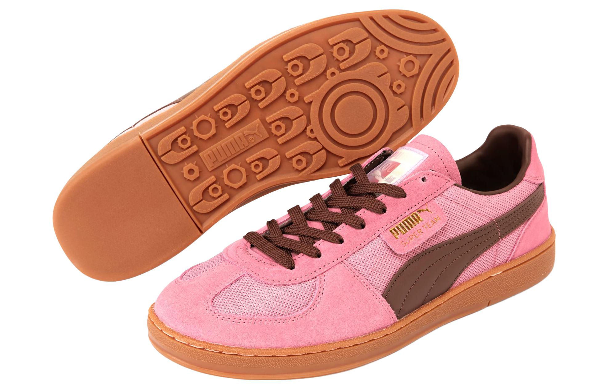 Shop PUMA 超級隊伍 貨幣系列 防滑耐磨 低筒 板鞋 男女專用 粉棕色