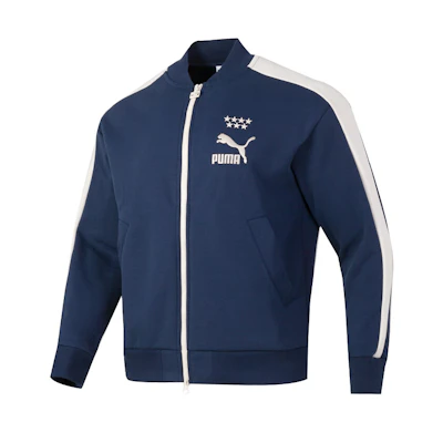 Puma T7 Blue Outdoor Casual Sports Jacket with Logo Design 628094-14