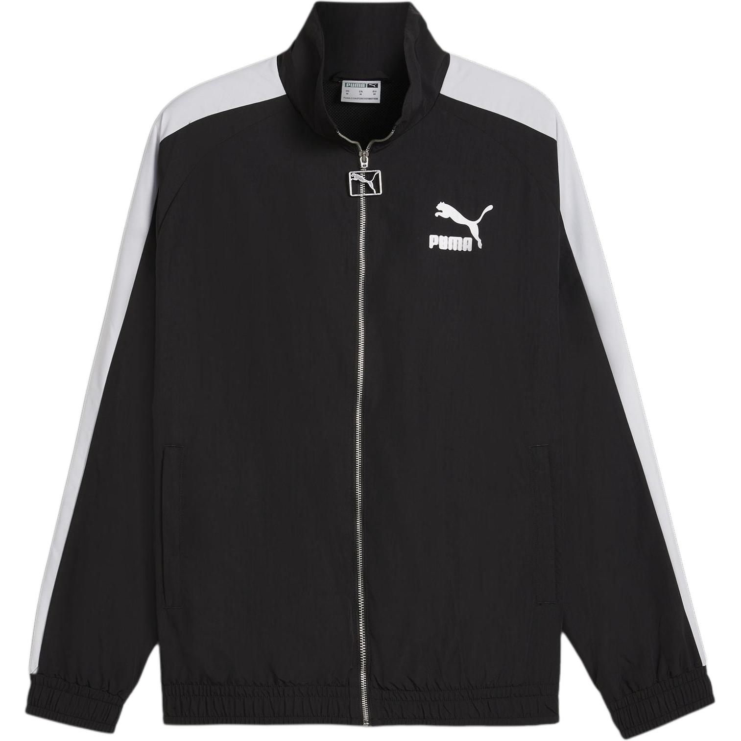 Puma T7 Colorblock Logo Woven Jacket Black Unisex Casual Long Sleeve Outerwear 627635-01