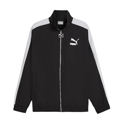 Puma T7 Colorblock Logo Woven Jacket Black Unisex Casual Long Sleeve Outerwear 627635-01