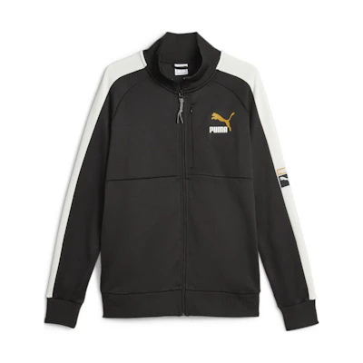 Puma T7 Forward History Black Track Jacket Retro Zip-Up Sportswear 621351-01