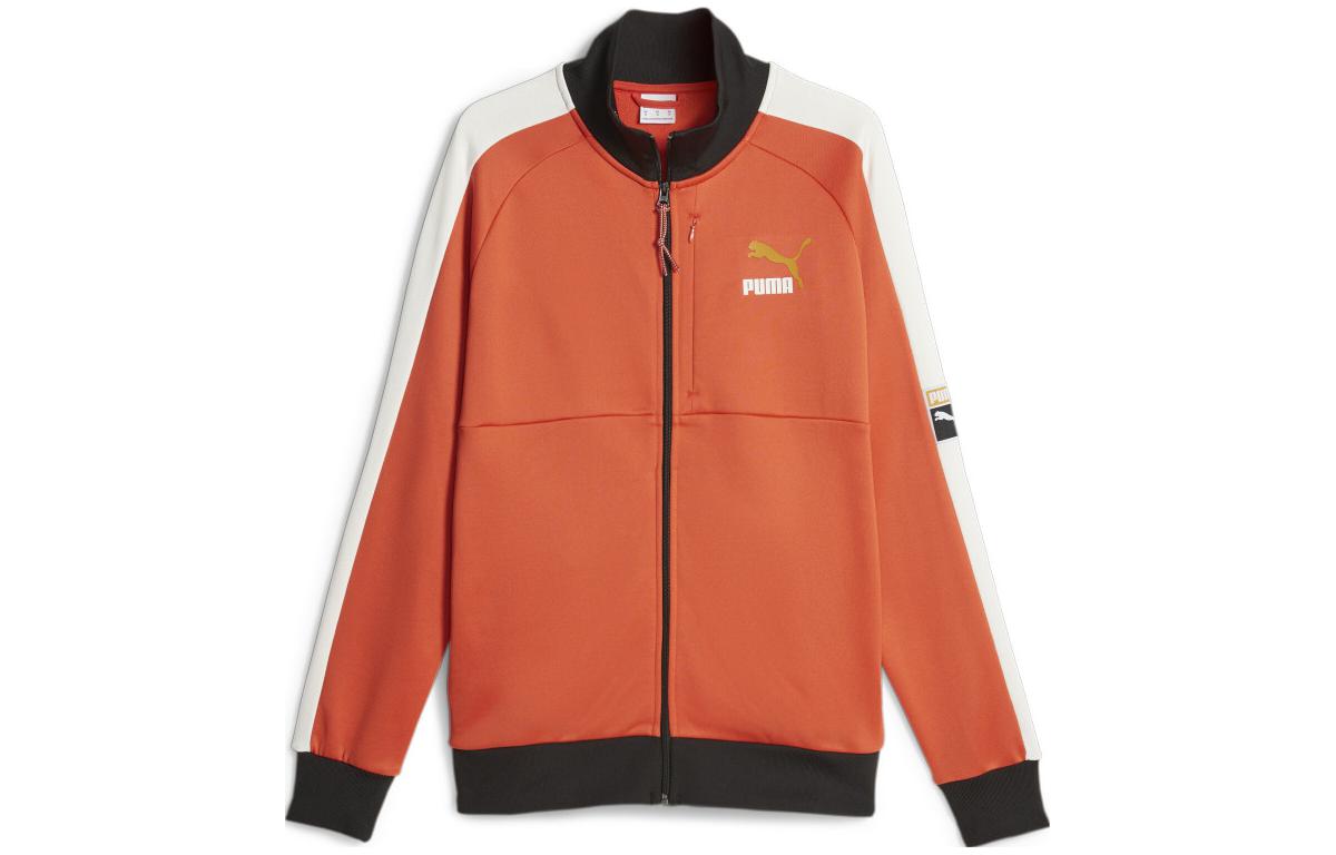 Puma T7 Forward History Orange Track Jacket with Logo & Zipper 621351-39