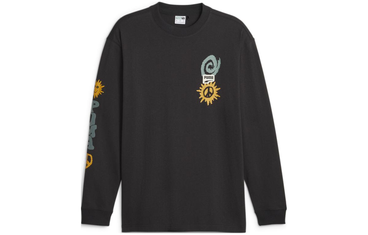Puma T7 Geometric Crewneck Loose Fit Long Sleeve Sweatshirt 621271-01