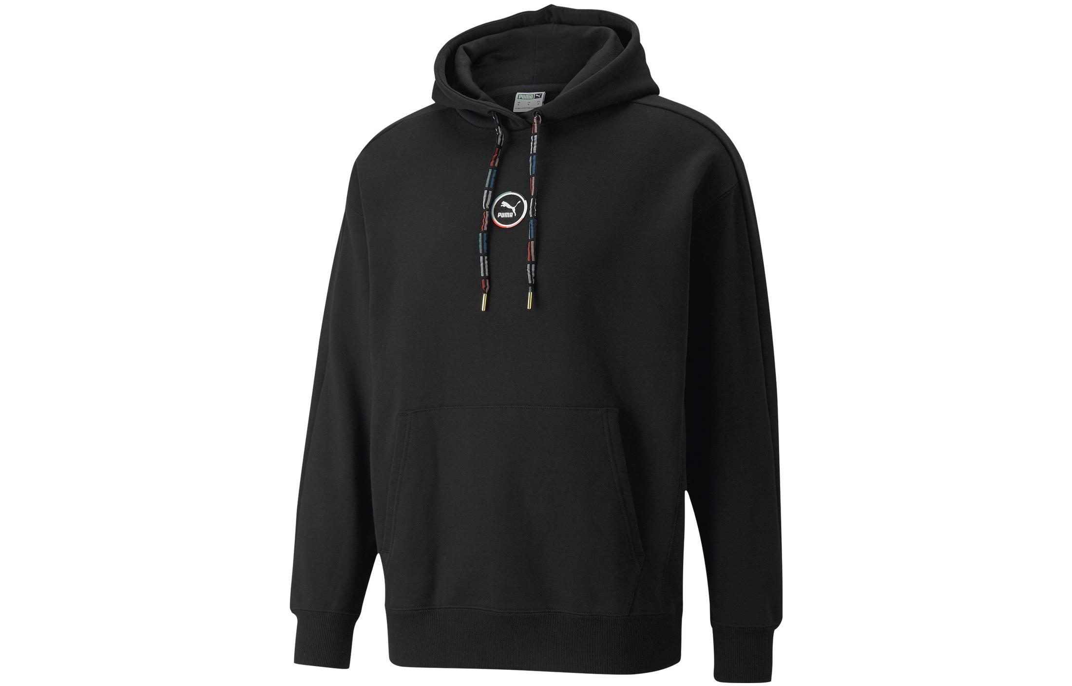 Puma T7 Go For SS22 Logo Print Cotton Hoodie Unisex Black 535374-01