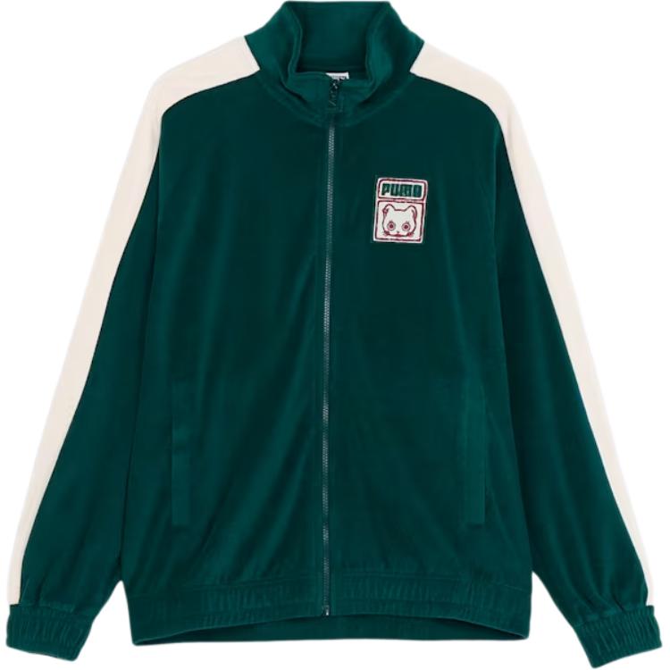 Puma T7 Neko-san FW24 Retro Colorblock Zip Jacket Unisex - Dark Green 629842-60