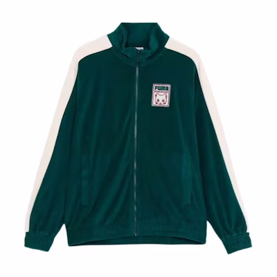 Puma T7 Neko-san FW24 Retro Colorblock Zip Jacket Unisex - Dark Green 629842-60