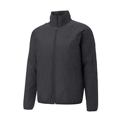 Puma T7 Quilting Track Jacket Black High Neck Zip-Up Logo Print Jacket 538935-01