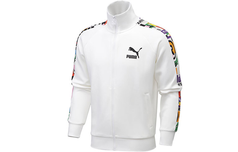 Puma T7 Retro Colorblock Track Jacket White Casual Sportswear 531290-02