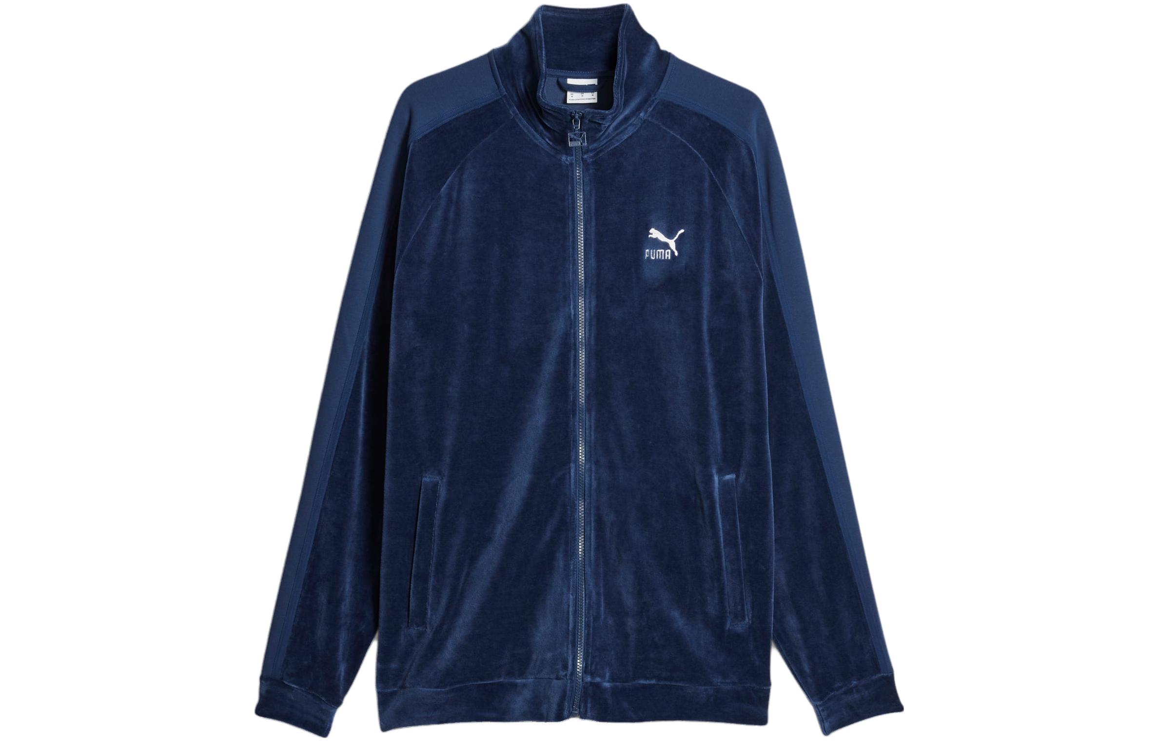 Puma T7 Velour Track Jacket Persian Blue Logo Embroidered Casual Jacket 621305-15