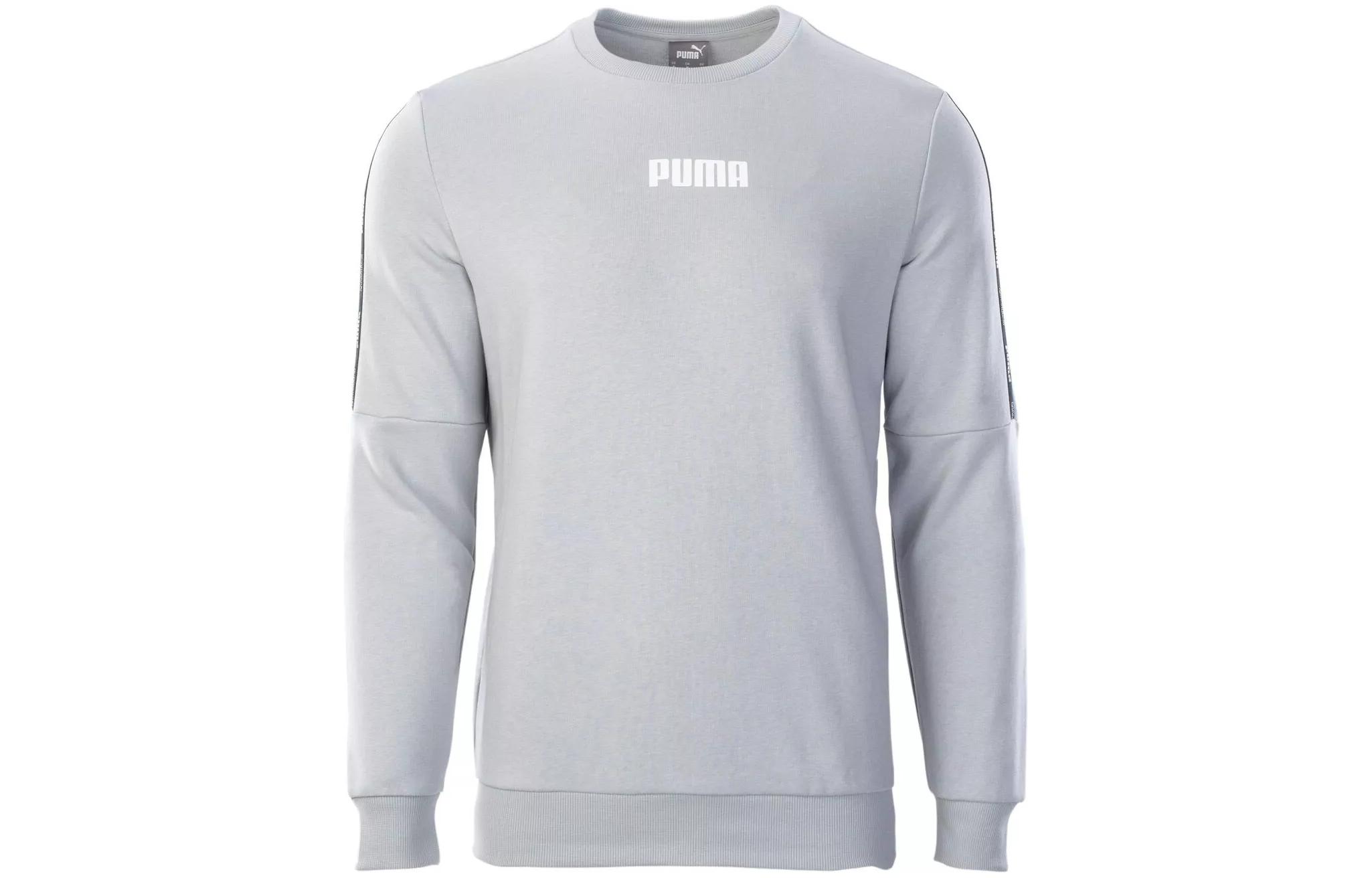 Puma Tape Crew Neck Pullover Sweatshirt High Rise Gray Long Sleeve 671321-77