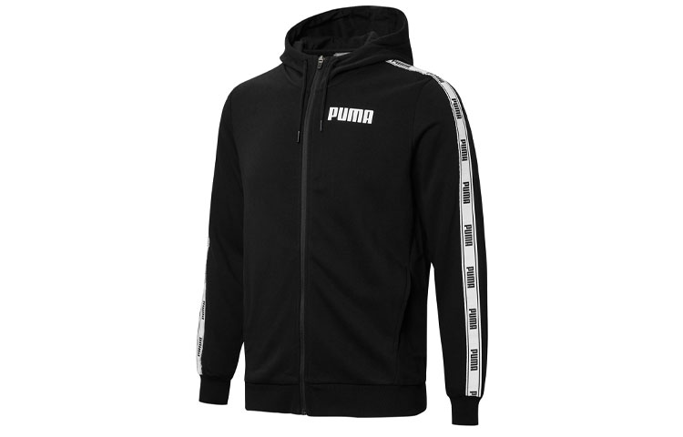 Puma Tape Logo Black Hooded Track Jacket 848720-01