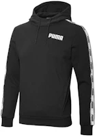 Puma Tape Logo Hoodie Black Pullover Sportswear 845640-01 Puma Tape Logo Hoodie Black Pullover Sportswear 845640-01