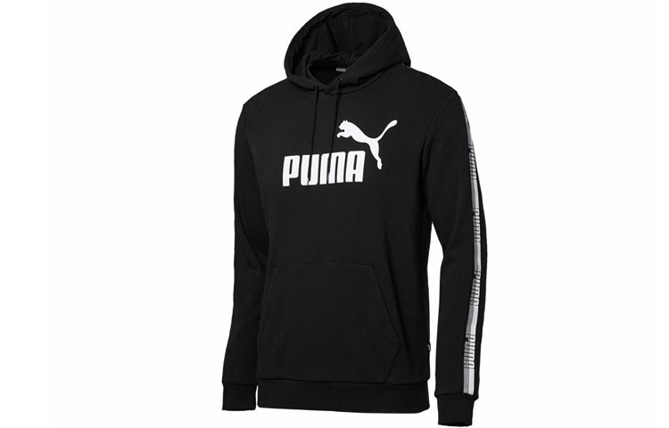 Puma Tape Oversized Colorblock Hoodie in Black 853355-01