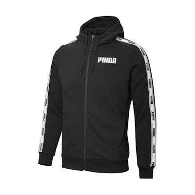 Puma Tape Retro Hooded Zip-Up Jacket Black Sweatshirt 845639-01