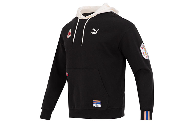 Puma Team Badge Early Spring Sweatshirt Black Unisex Casual Pullover 677377-01