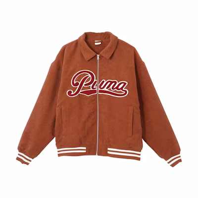 Puma TEAM CC WOVEN Corduroy Vintage Style Jacket Unisex Tan Brown 630949-98