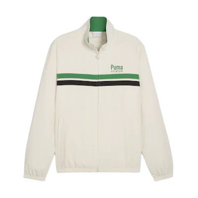 Puma TEAM Colorblock Embroidered Casual Sports Jacket - Cream White 624315-87