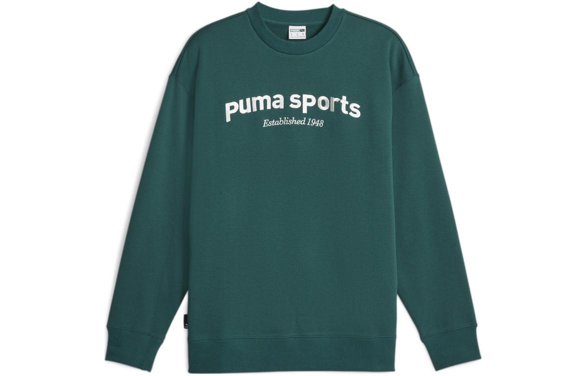 Puma TEAM Crew Fleece Green Embroidered Casual Loose Fit Sweatshirt 625207-43