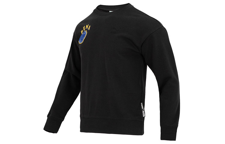 Puma Team Crew Neck Pullover Sweatshirt Black Casual Sportswear Long Sleeve 622275-01