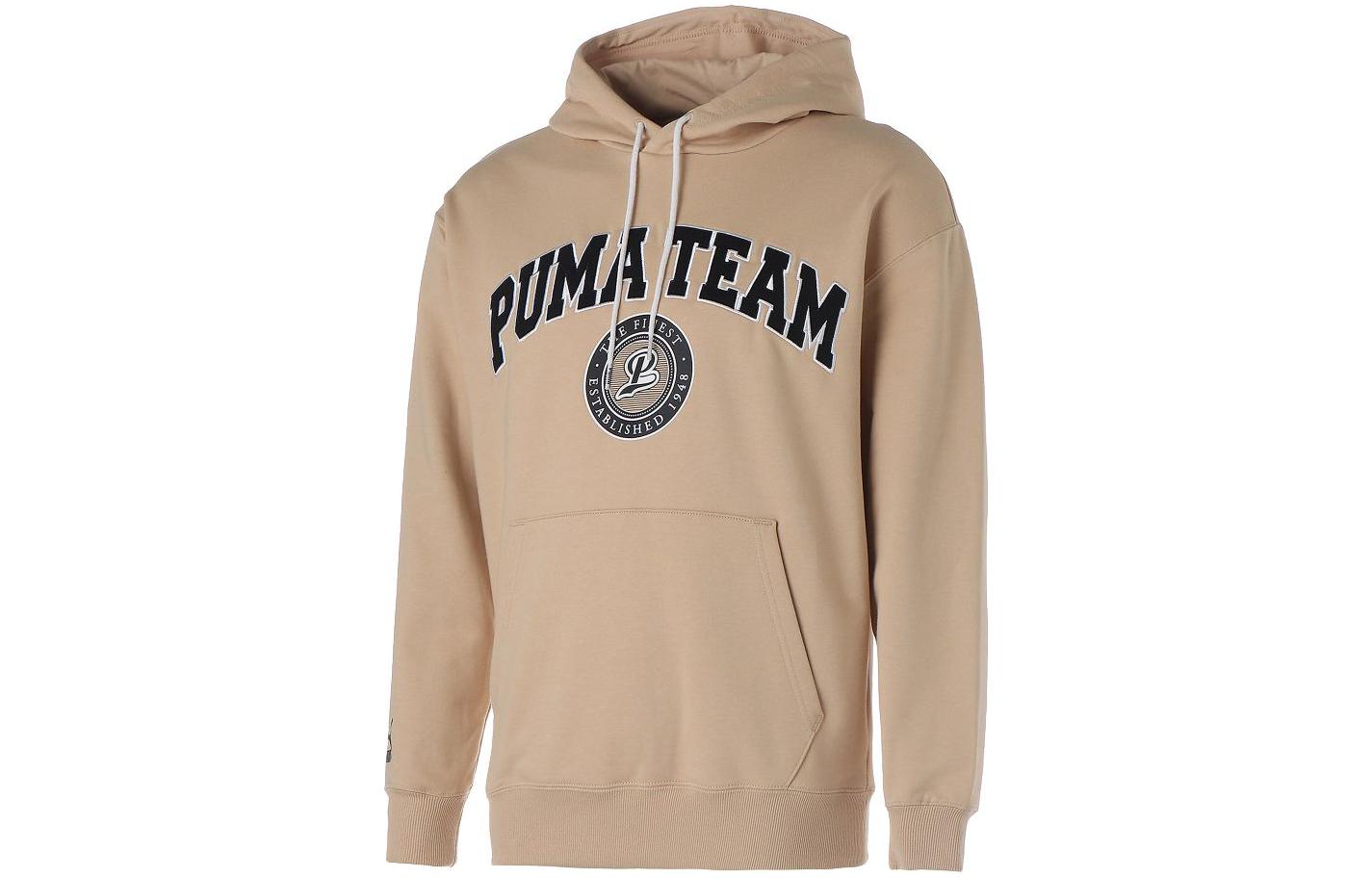 Puma Team Hoodie TR Letter Print Pullover Brown 539170-67